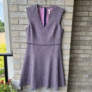 Rebecca Taylor SI Str Tweed Dress, Pink/Navy,